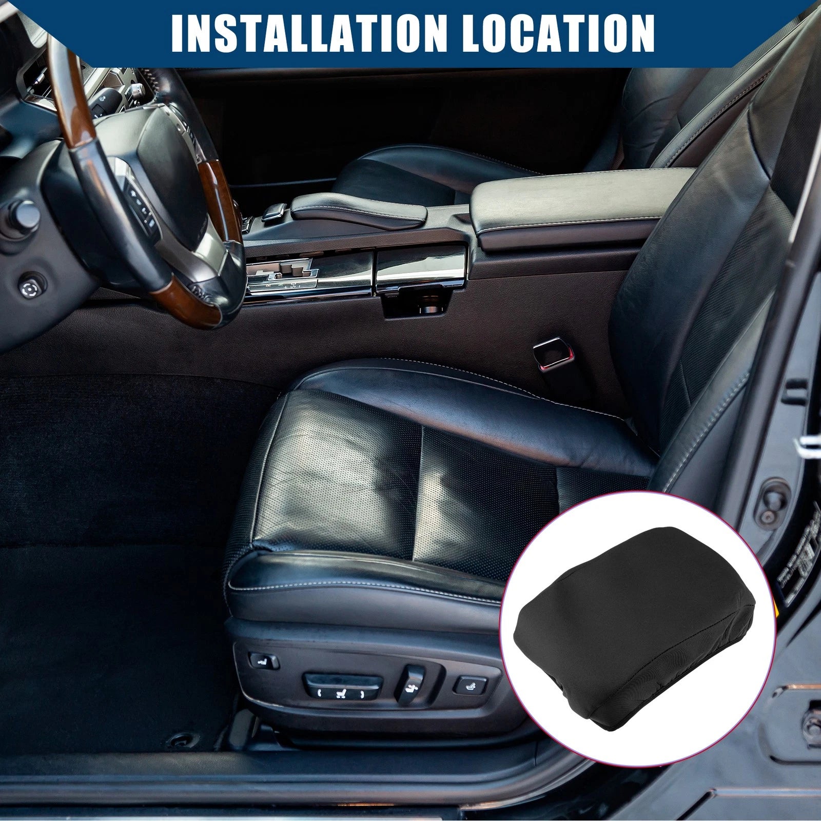 Center Console Armrest Cover Neoprene Black for Ford Fusion 2010–2012