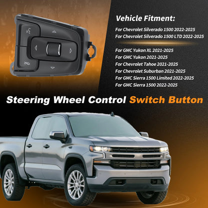 Steering Wheel Button Control for Chevy Silverado 1500, GMC Sierra (2022–2025)