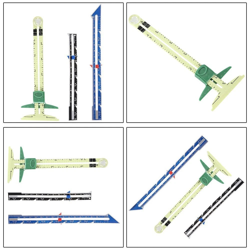 3-Piece Adjustable Sewing Gauge Set for Measuring Hem Seam Buttonhole Spacing