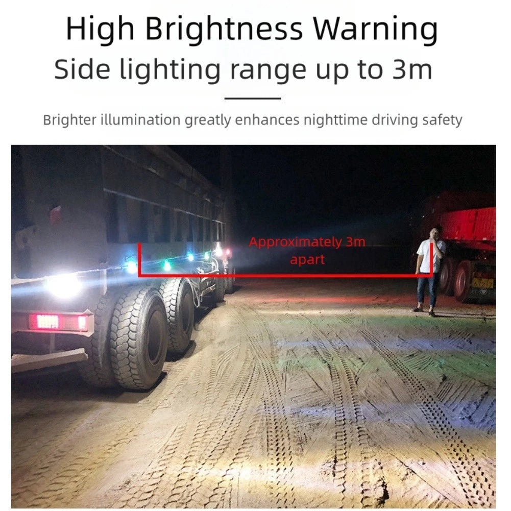 LED Side Marker Light for Trucks Trailers Bus RV 24V 8W ABS