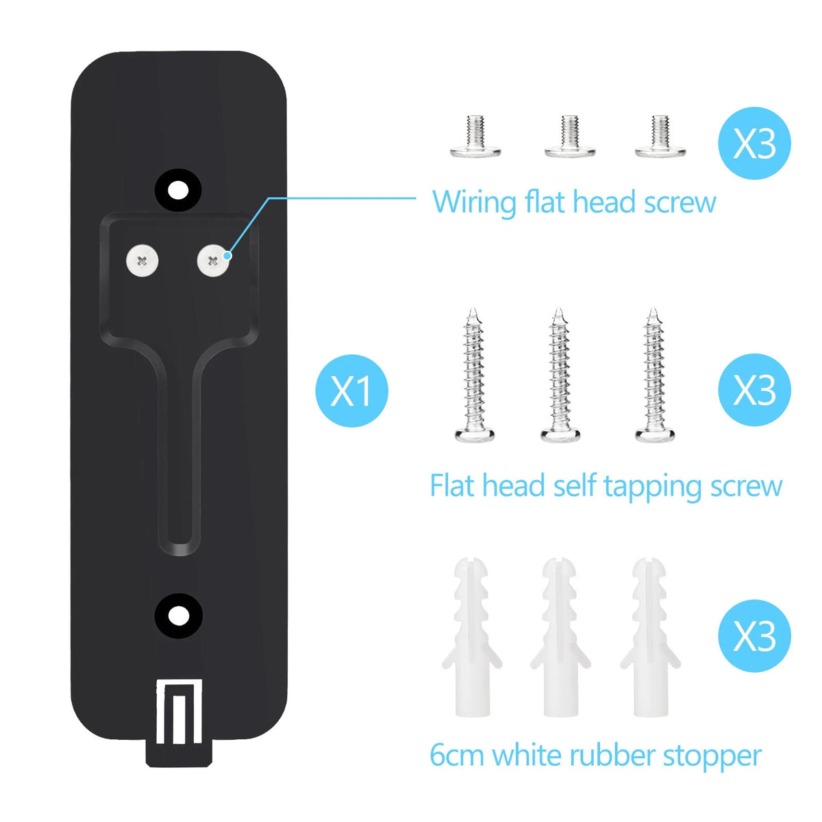 Plastic Backplate for Blink Video Doorbell (Black/White)