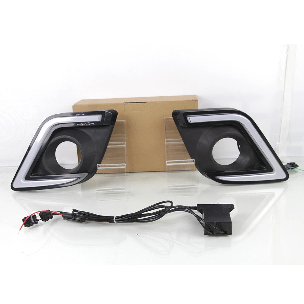 LED DRL Daytime Running Light with Turn Signal Fog Lamp for Toyota Hilux (2015–2017)