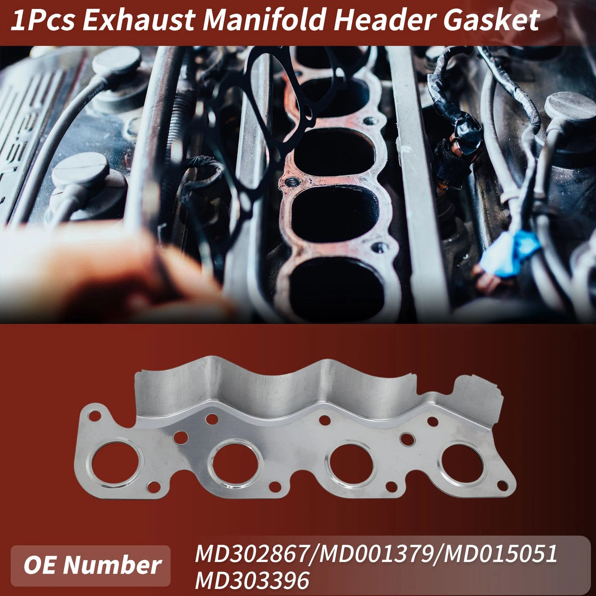 Exhaust Manifold Header Gasket for Mitsubishi Galant (1984–1992) MD302867