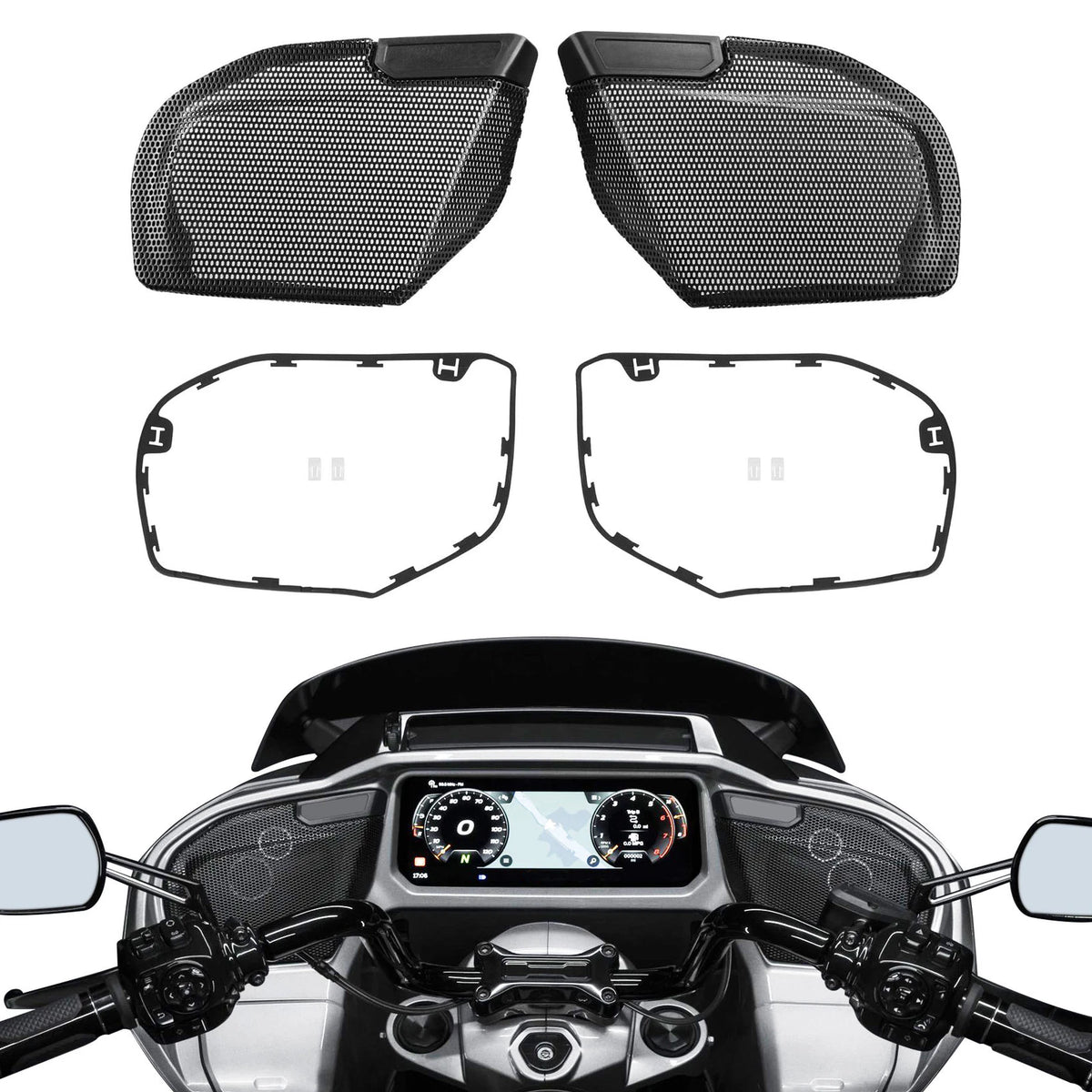 Front Fairing Speaker Grills Mesh Covers for Harley CVO Road Glide (2023–2026)