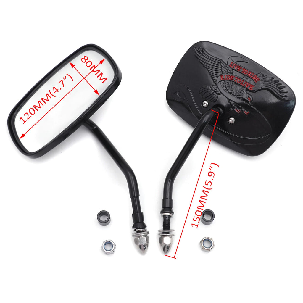Rear View Side Mirrors for Harley Davidson Eagle Spirit (3D Black)