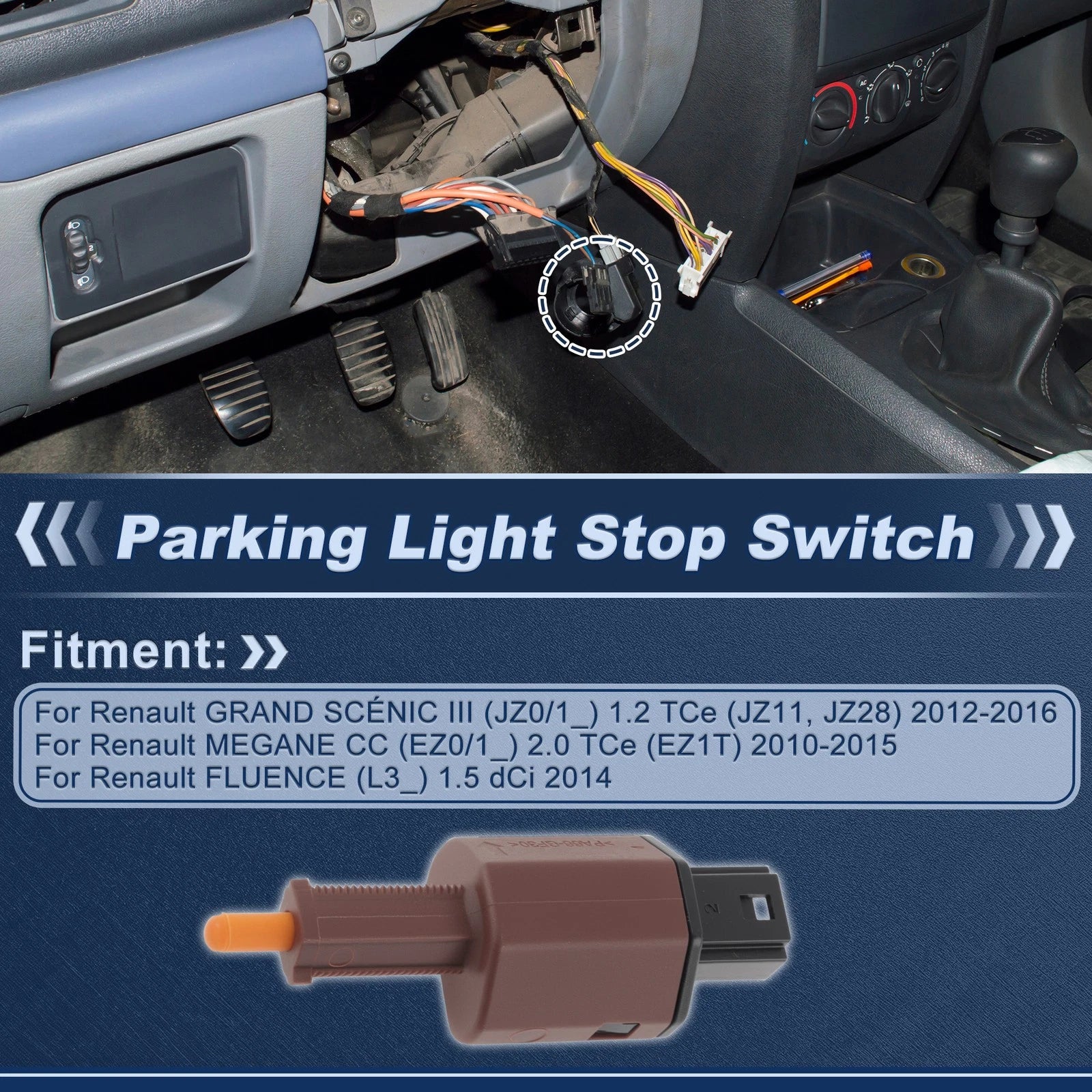 Brake Light Switch for Renault Grand Scénic III (2012–2016) 253200005R