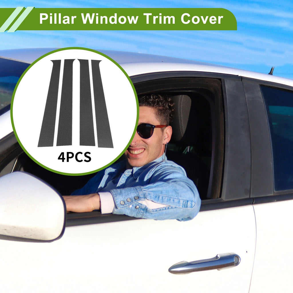 Pillar Window Trim Kit Carbon Fiber for Dodge Ram 1500 (2004–2008)