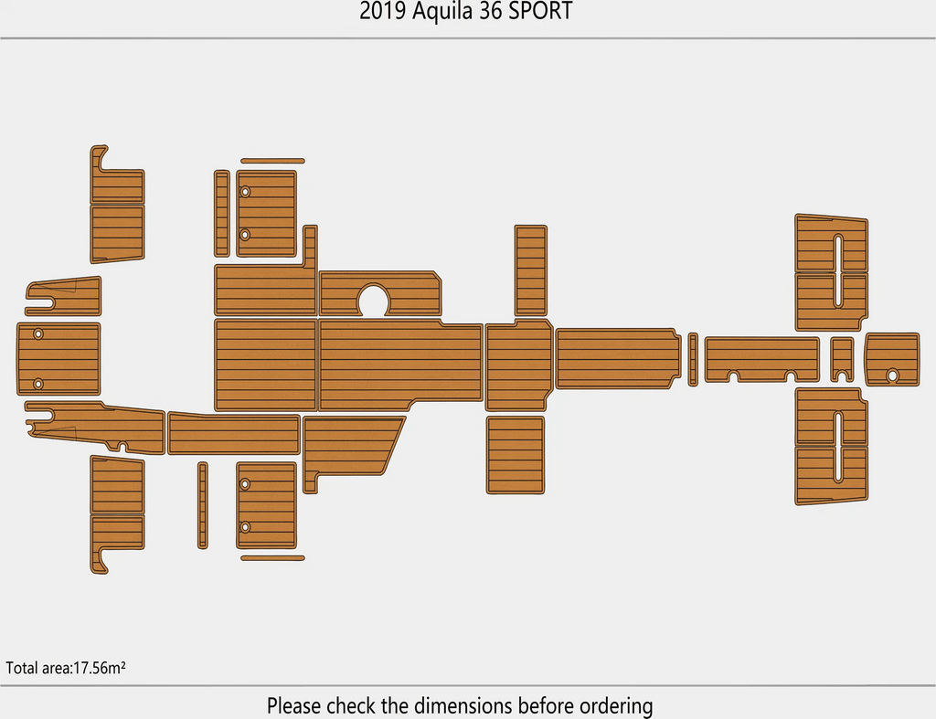 EVA Pads for Aquila 36 SPORT (2019) - Foam Teak Deck Flooring Mat