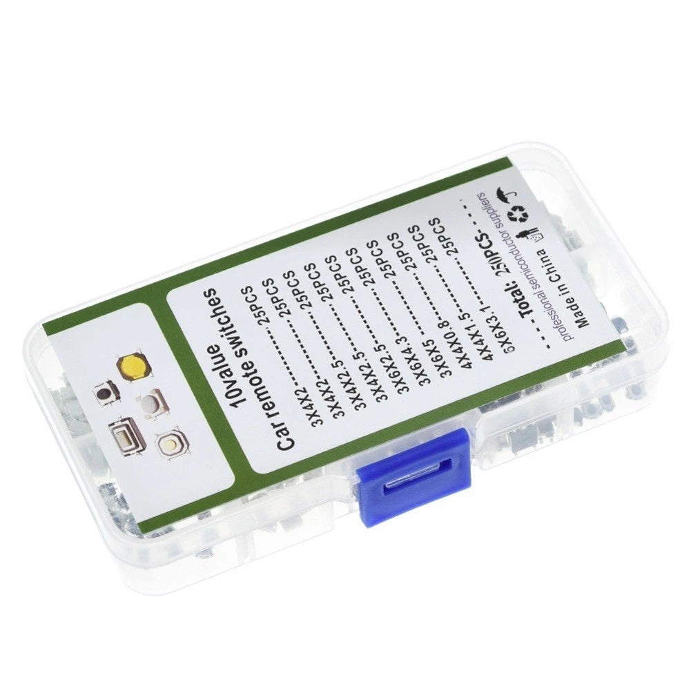 250pcs Metal Pushbutton Switches Set for Car Touch Buttons