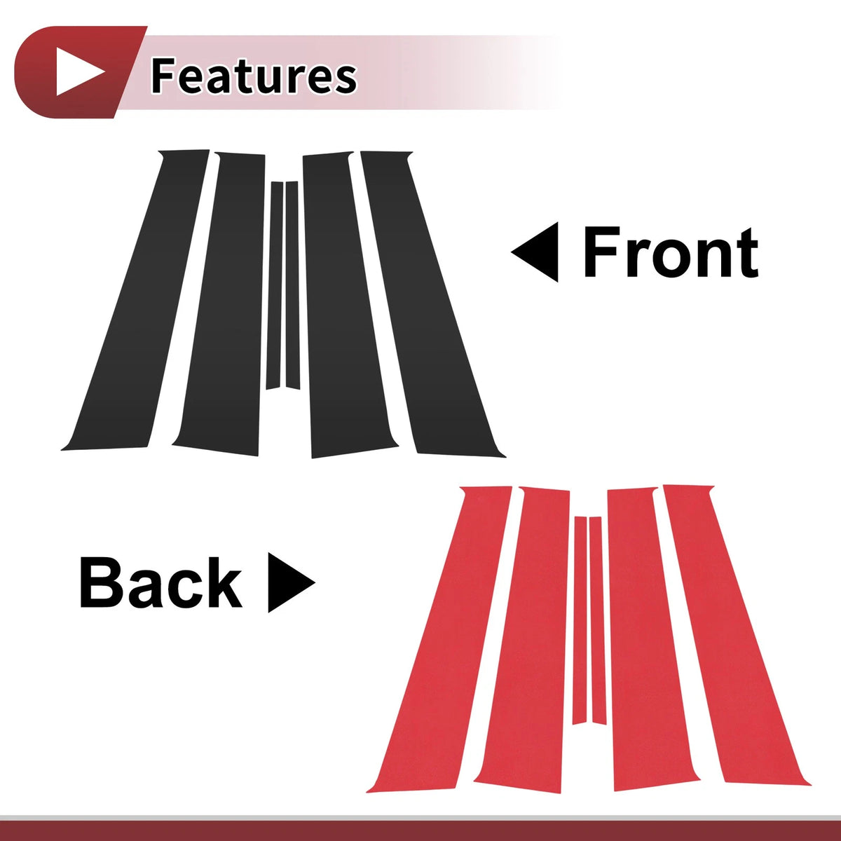 Door Pillar Window Trim for Nissan March (2010–2015) Black Left Right