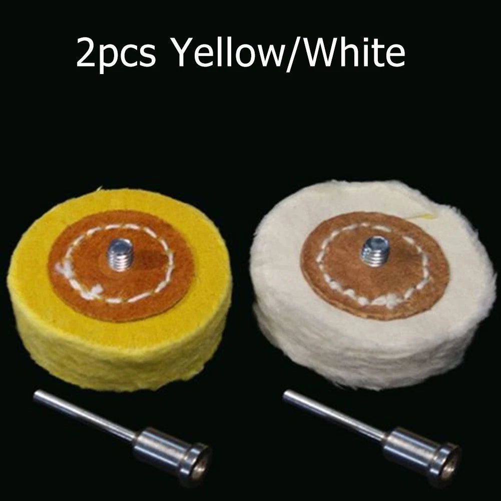 2X Polish Cloth Wheel 3mm Shank Brush Head for Rotary Tools