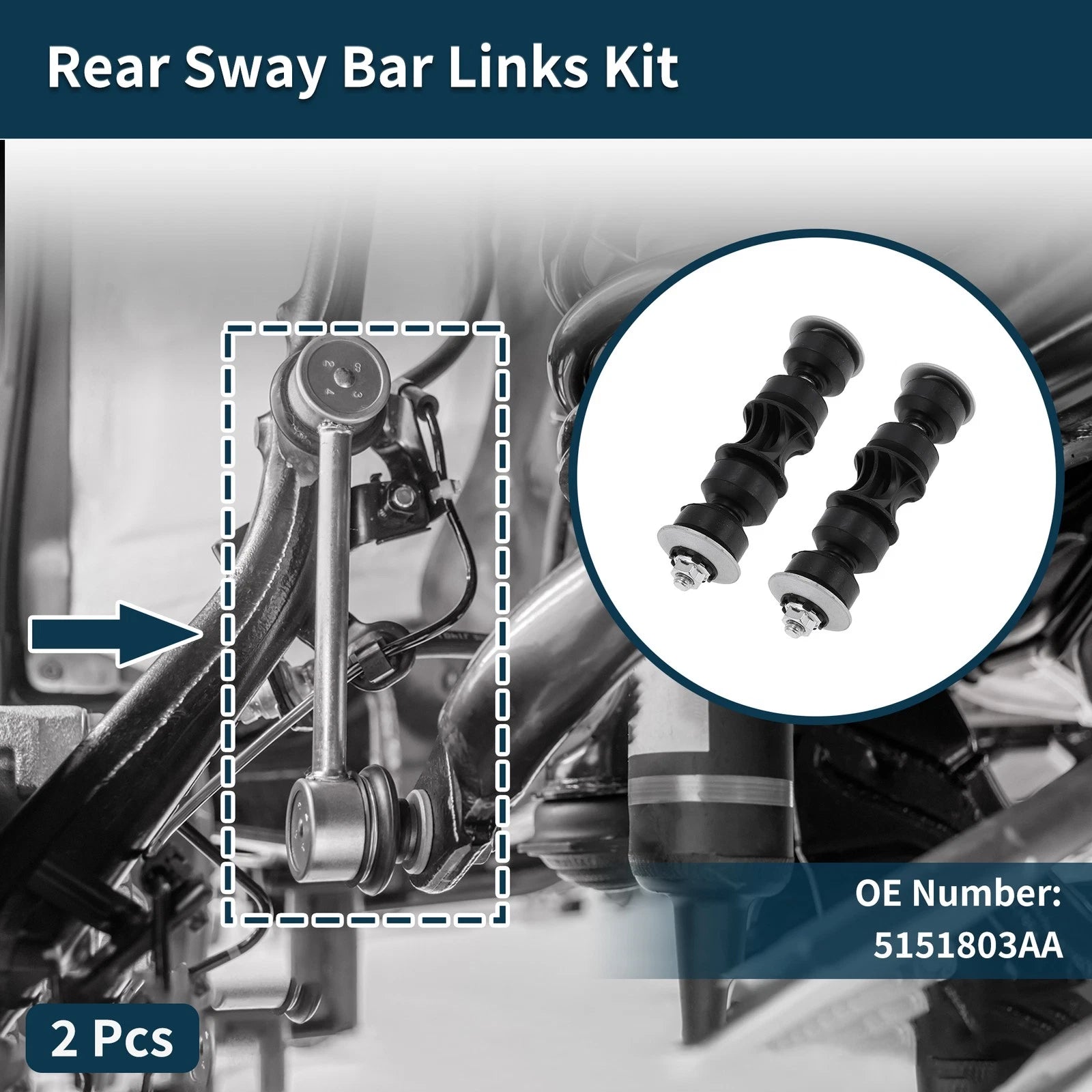 Rear Stabilizer Bar Links Replacement for Dodge Caliber (2010–2012) 2 Pcs