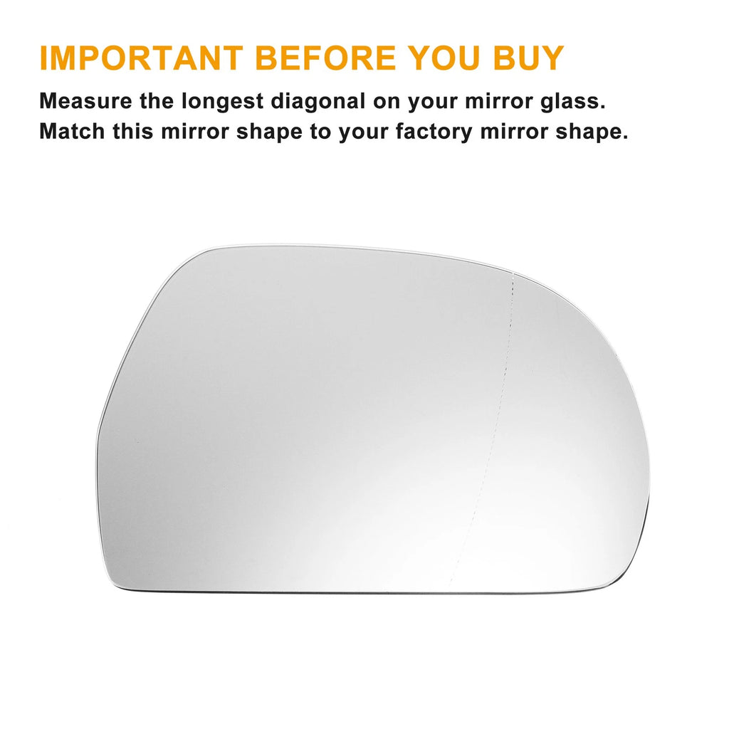 Right Side Mirror Glass with Back Heated for Audi A3 A4 (2008–2010)