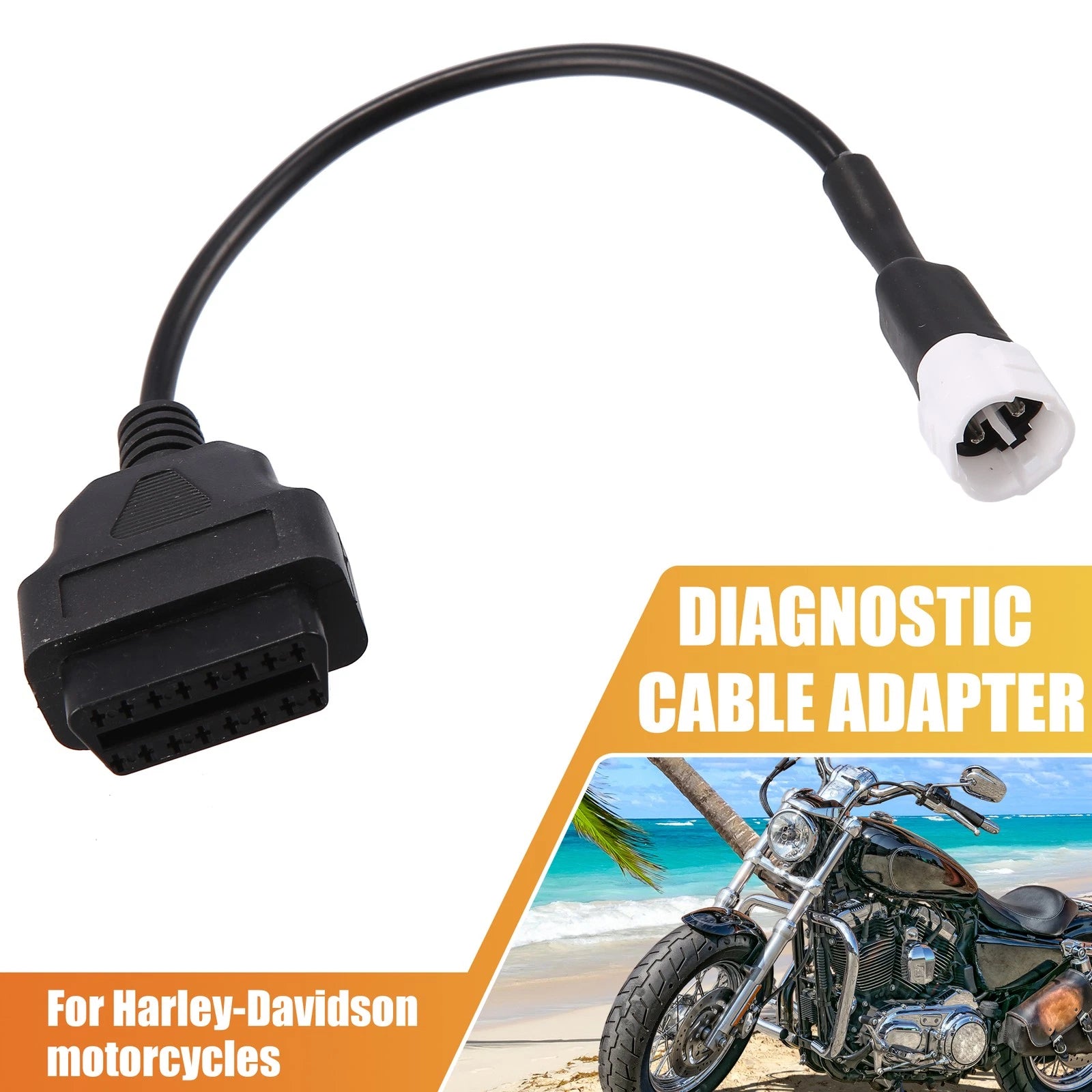 OBD2 Diagnostic Adapter Cable 3 Pin to OBDII for Motorcycle (Universal)