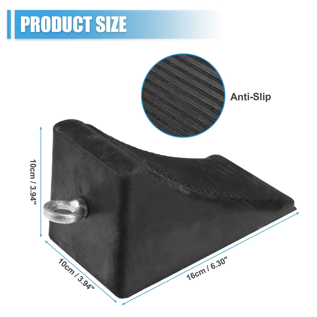 Rubber Wheel Chocks Blocks for Trailer Camper Black for Pickup Trucks (6) (—)