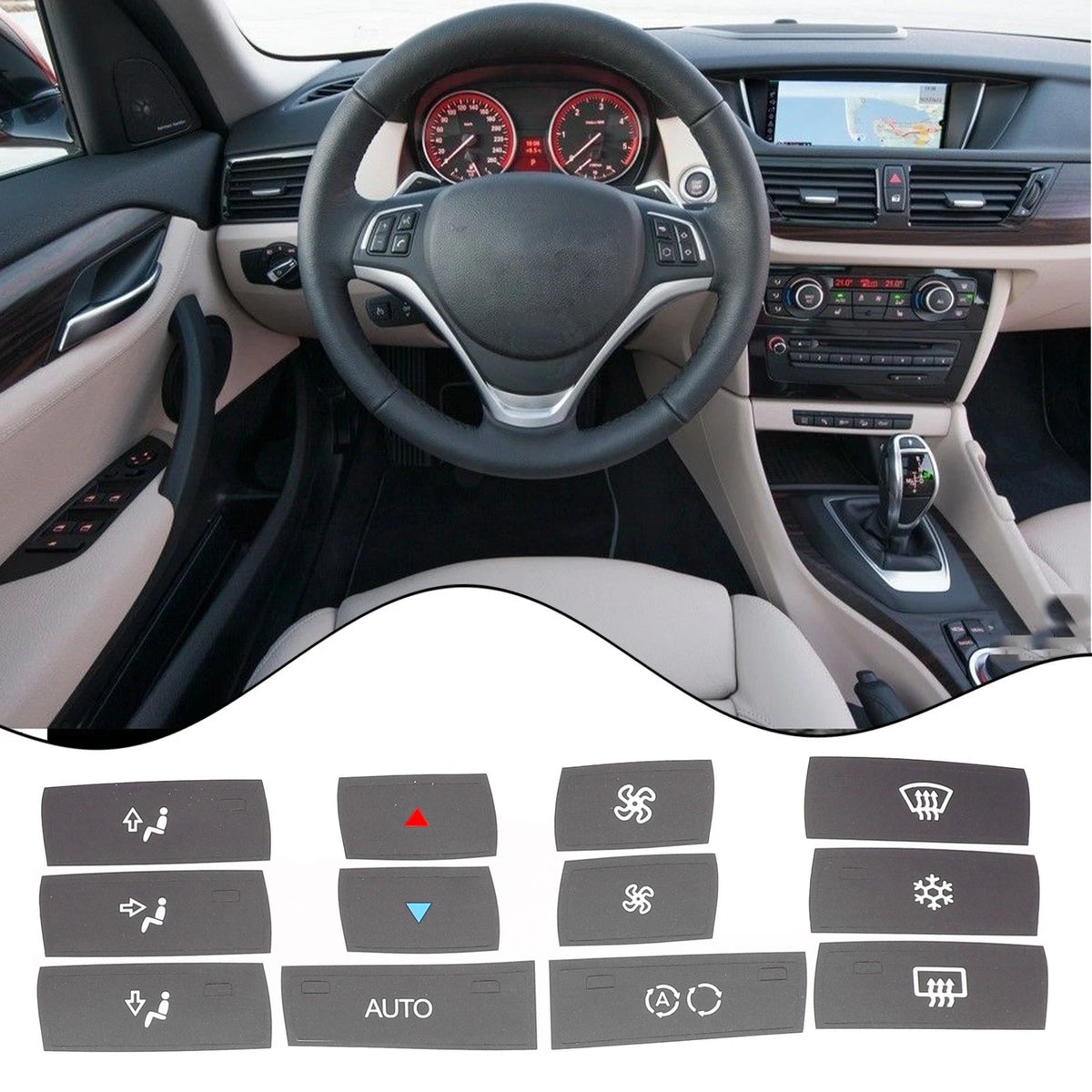 Set of 4 Climate Control Button Stickers for X3 E83 (2004–2010)