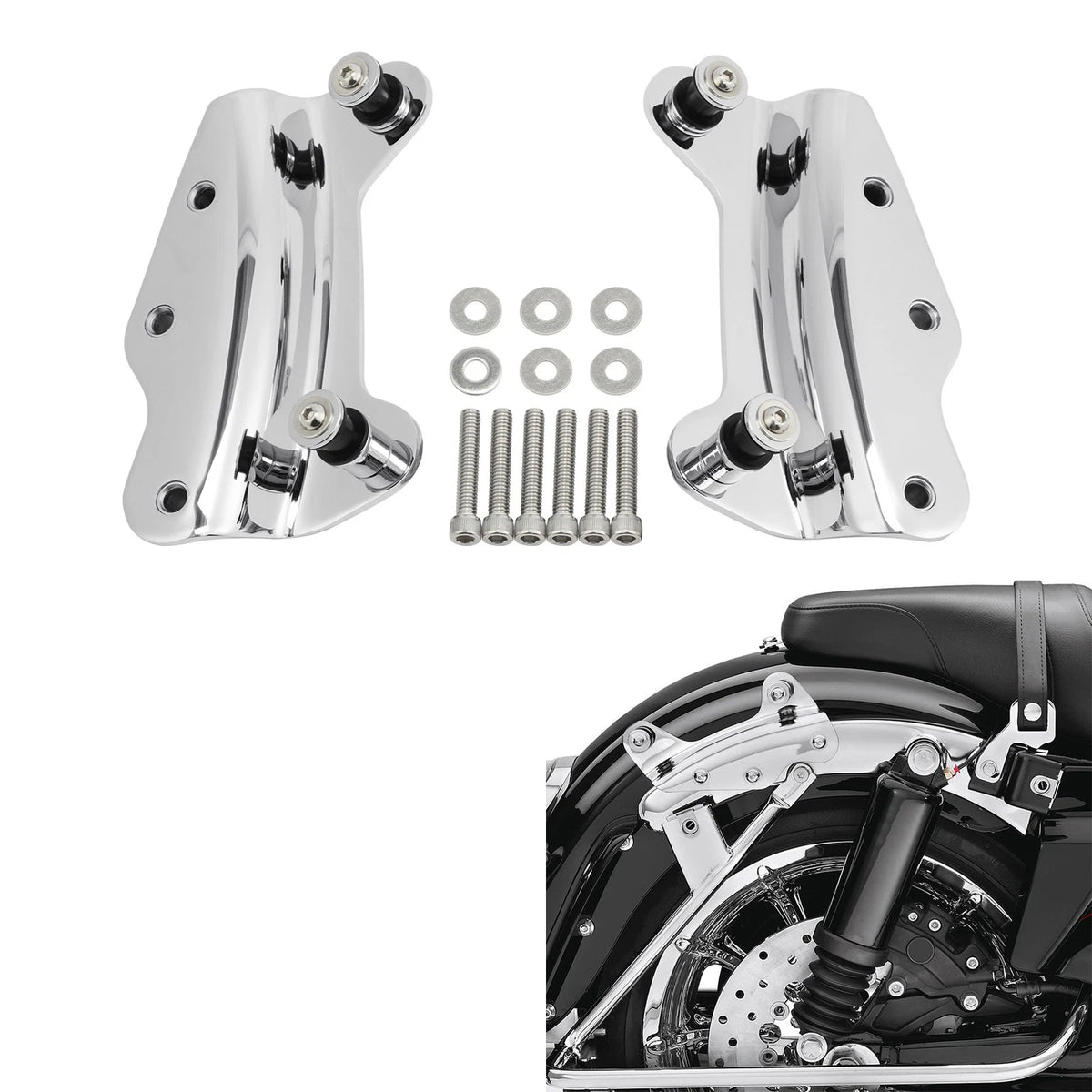 Chrome 4 Point Docking Hardware Kit for Harley Davidson Touring (2009–2013)
