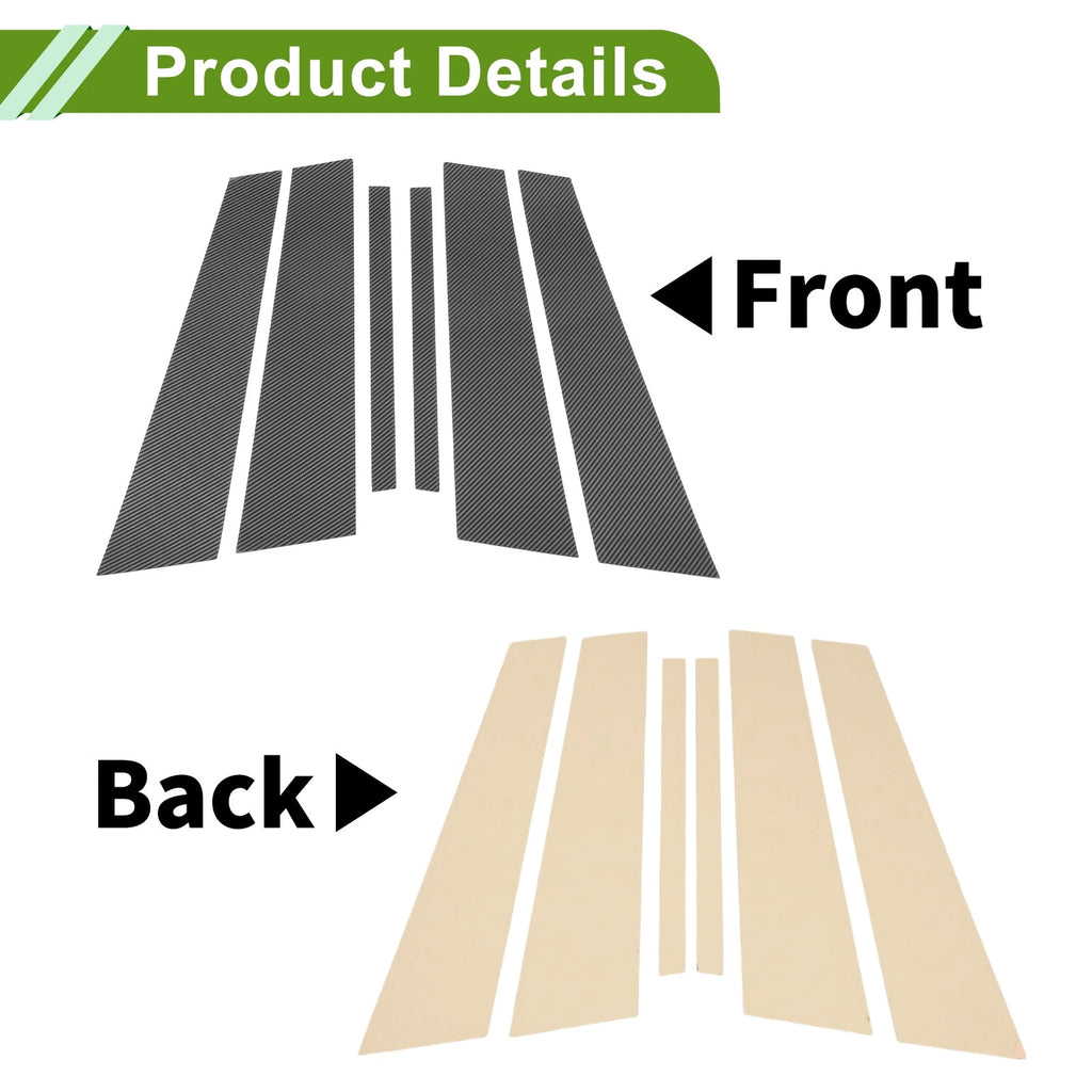 6 Pcs Door Pillar Window Trim Replacement for BMW 5-Series (2018–2023)