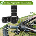 Bike Pegs 110mm Four Stripes Pattern Replacement Pair for Bicycle (Black)