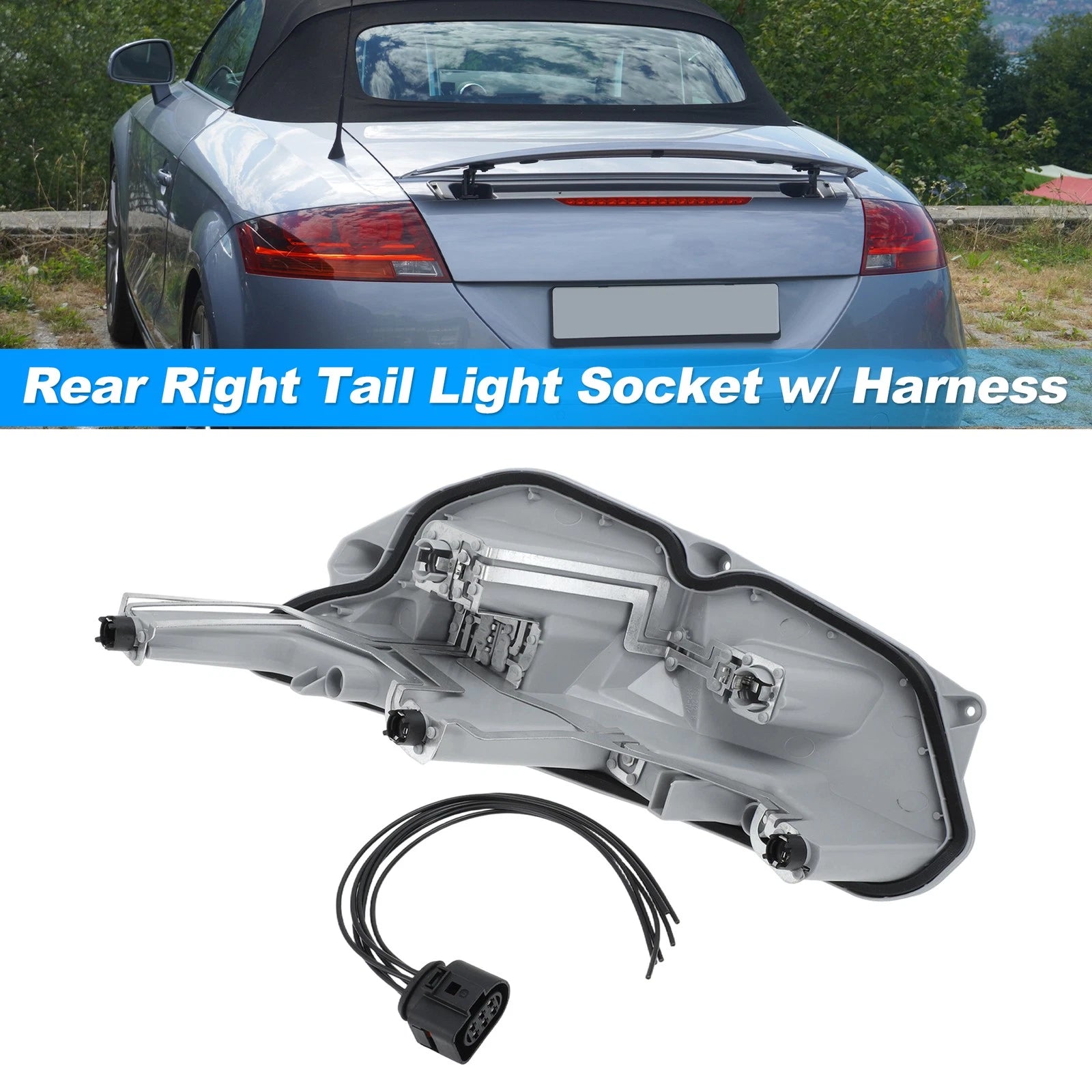Rear Right Tail Light Socket Wiring Harness Replacement for Audi TT (2006–2014)