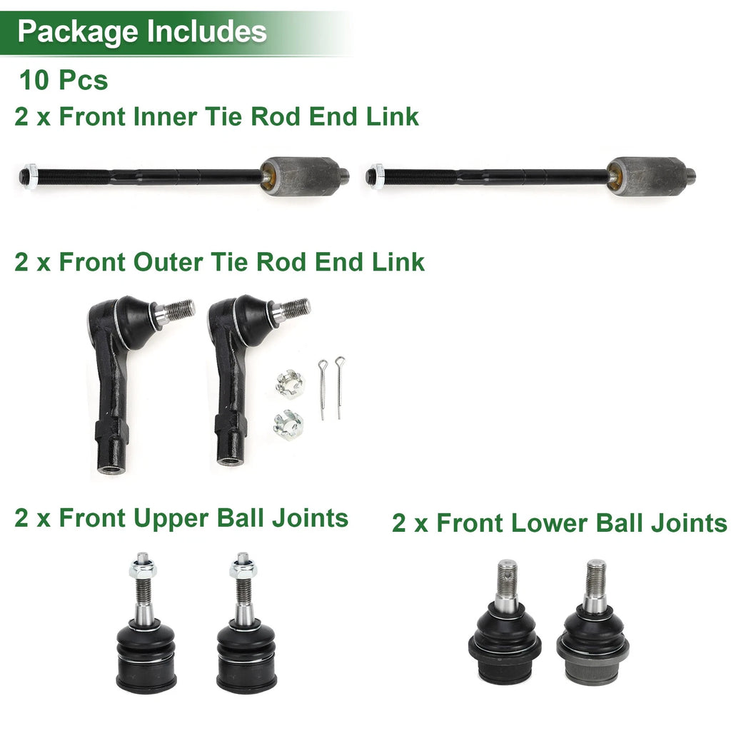 8pcs Front Suspension Kit Inner Outer Tie Rod End Ball Joint for Ford Explorer (2002–2010)