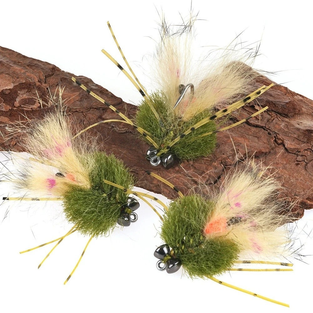 Olive Green Crab Pattern Fly Lure 4.5cm for Saltwater Bonefish