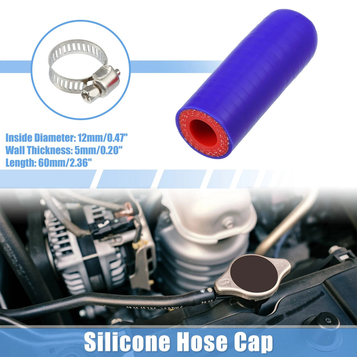 Set of 4 Silicone Coolant Hoses for Car (12mm ID)