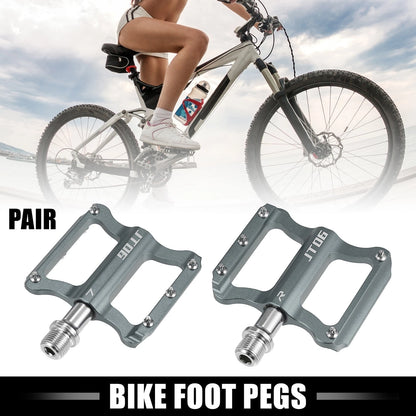 Rear Foot Pegs Pair Aluminum Alloy for Fit 9/16 Axle MTB (Titanium Tone)