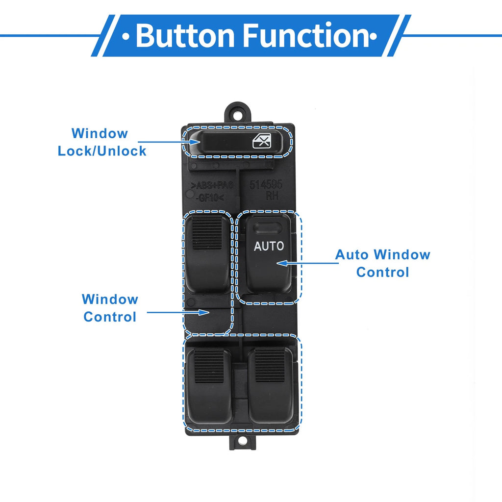 Front Right Power Window Switch Replacement for Toyota Avanza (2007–2008)