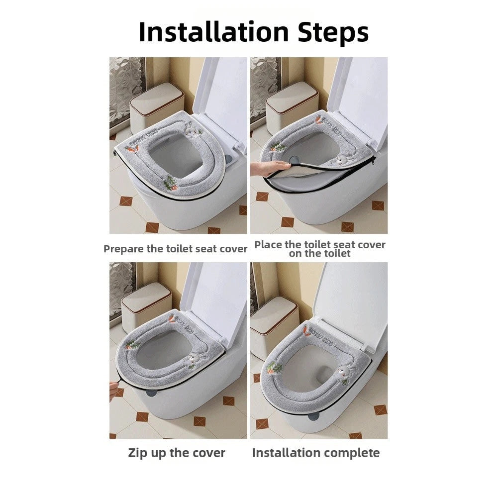 U-shaped Toilet Cover for Cold Weather Soft Plush Material