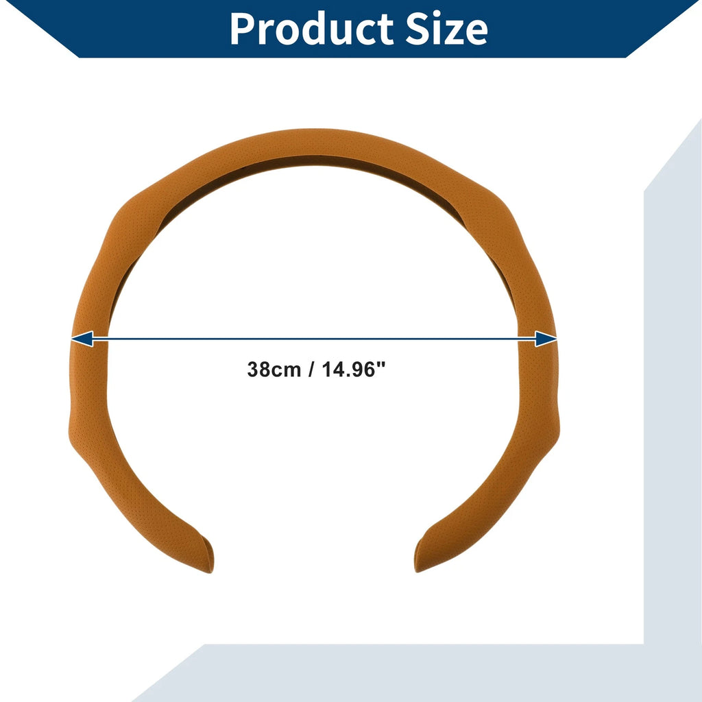 Steering Wheel Cover for Car (14.96", Brown)