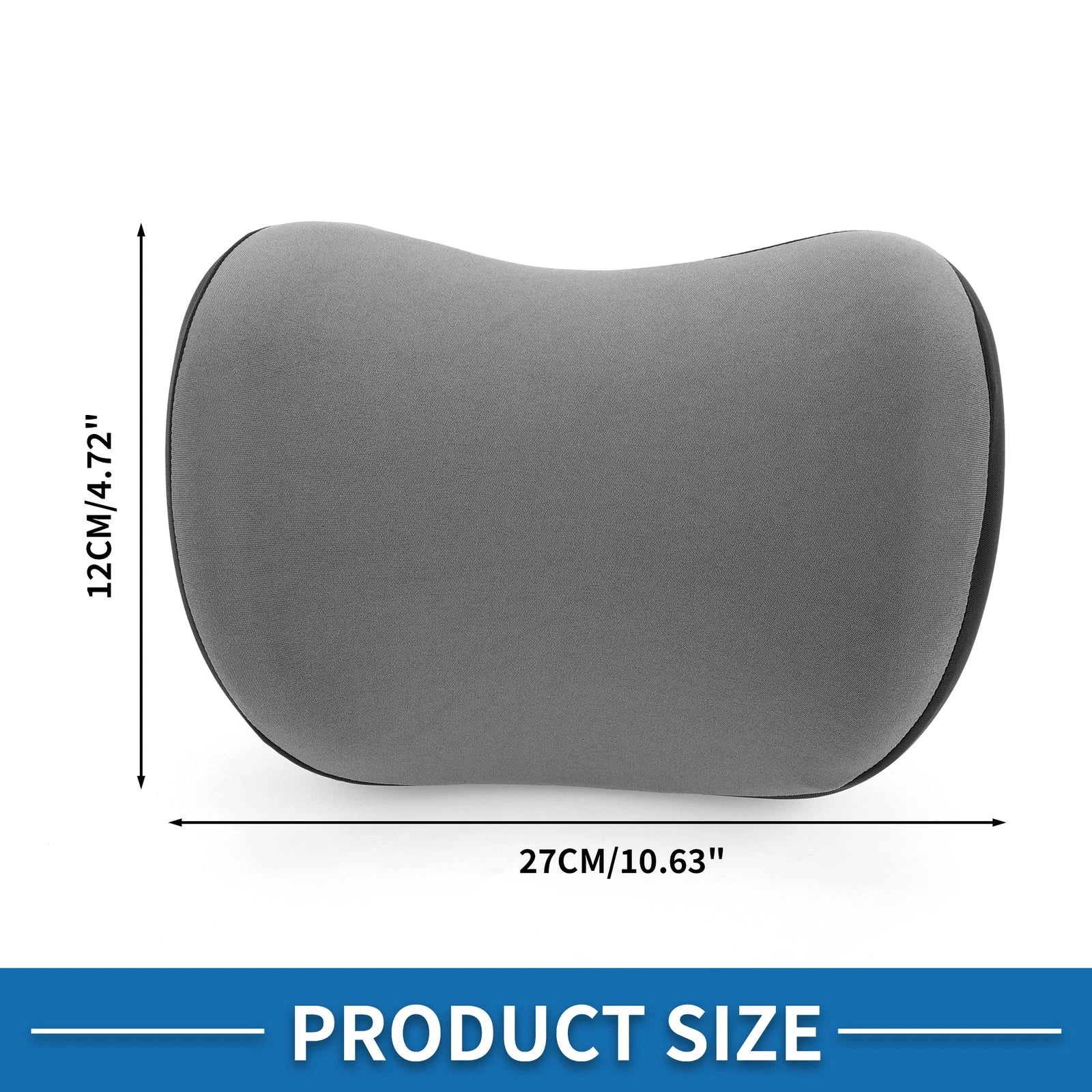 Car Neck Pillow for Universal Fit (Polyester Memory Foam, Black/Gray)
