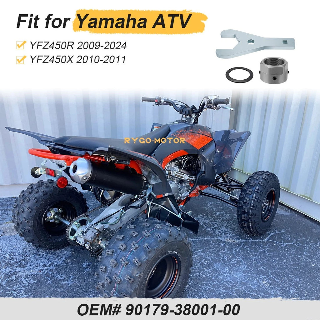 Rear Axle Lock Nut & 46mm Wrench Tool for Yamaha YFZ450R (2009–2024) #90179-38001-00