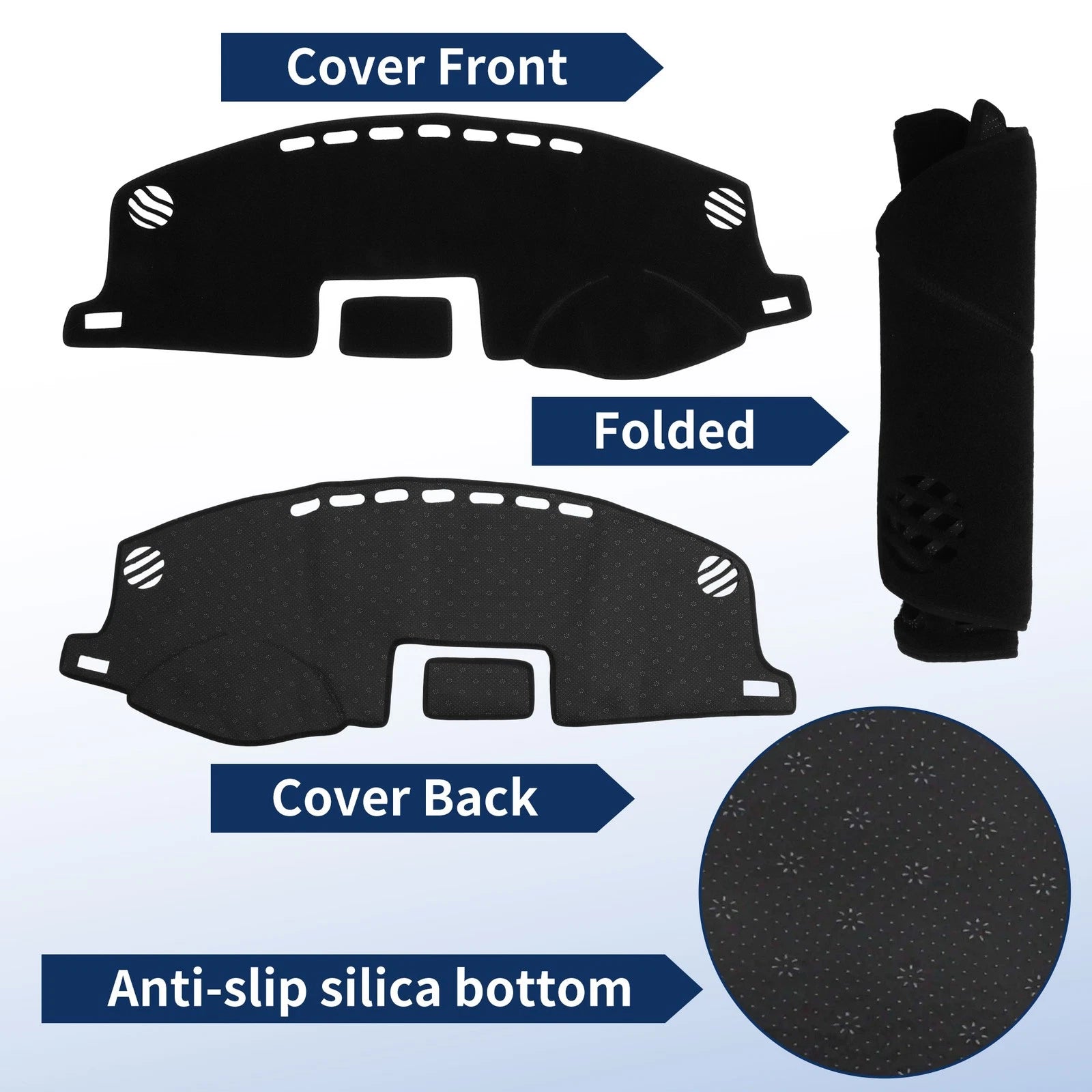 Dash Cover for Lexus CT 200H (2011–2019) Without HUD, Polyester Black