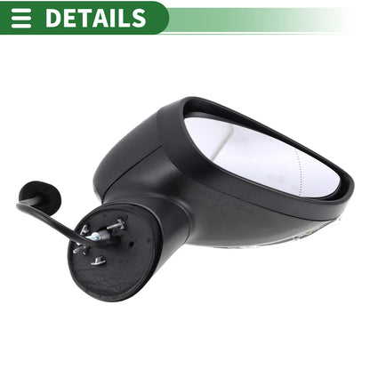 Right Side Door Mirror for Ford Fiesta Mk7 (2008–2017) Electric Adjust Black