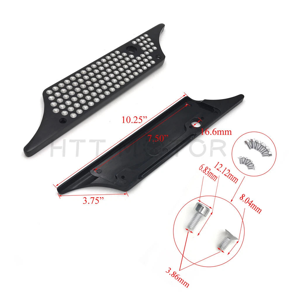 Black Billet Saddlebag Latch Cover for Harley Touring Models (1993–2013)