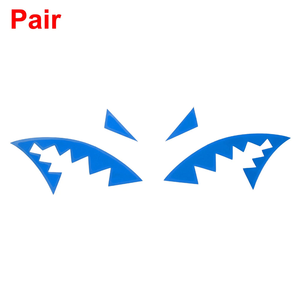 Reflective Bumper Decal for - Blue Shark Mouth