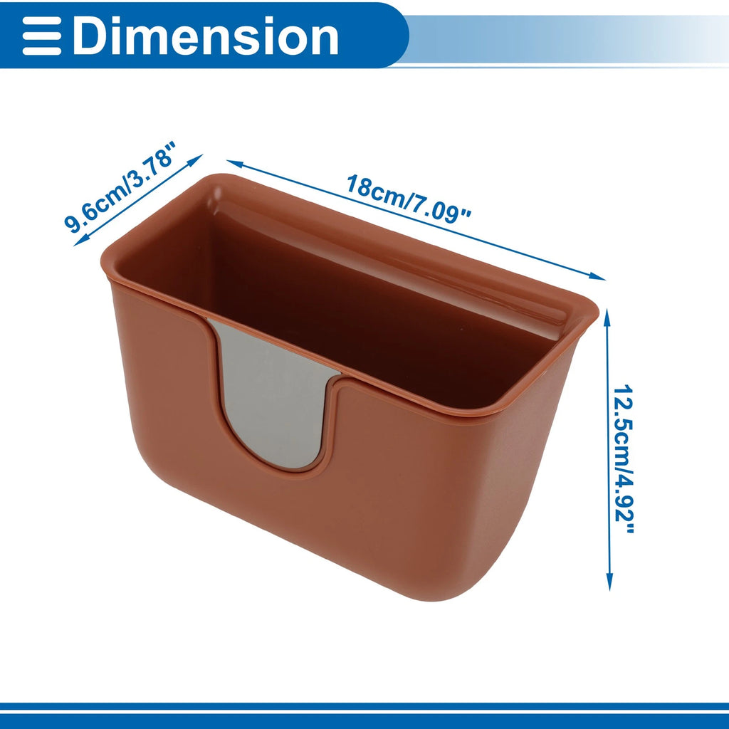 Car Trash Can for Universal Fit (1 Pc) - Seat Back Plastic Square Bin Orange Black