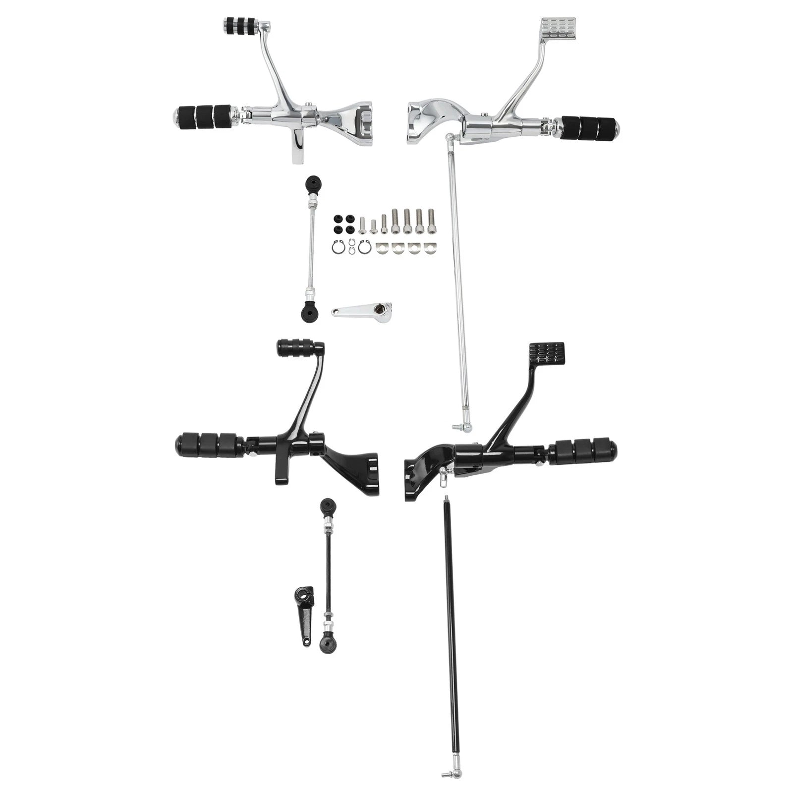 Forward Control Pegs Lever Linkage for Harley Sportster (2004–2013) Chrome/Black