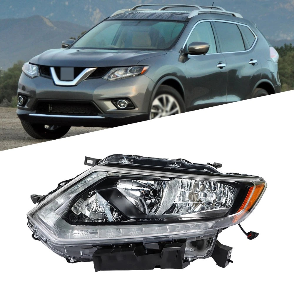 Chrome Halogen Headlight Assembly for Nissan Rogue (2014–2016)