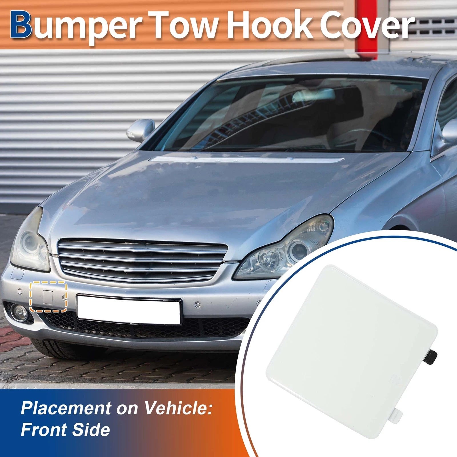 Front Tow Hook Cover for Mercedes-Benz A2198850026 White (2005–2012)