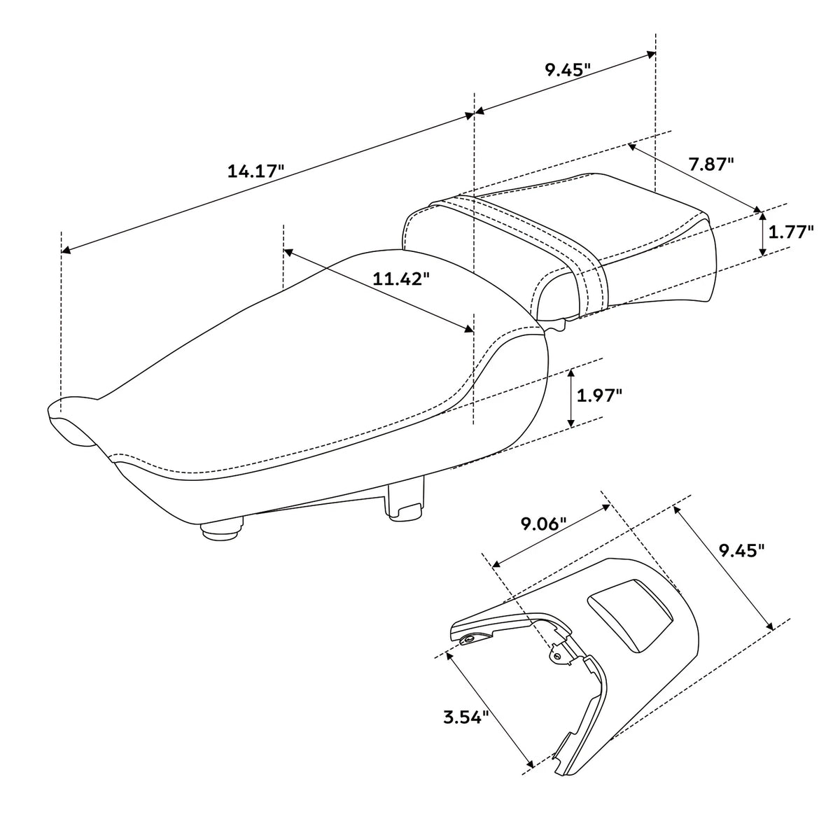 Black Driver & Passenger Seats for Harley Sportster S RH1250S (2021–2025)