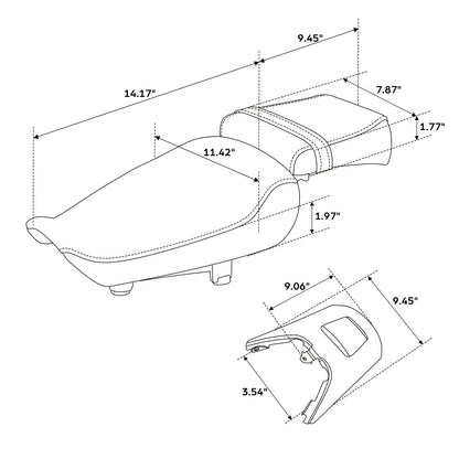 Black Driver & Passenger Seats for Harley Sportster S RH1250S (2021–2025)