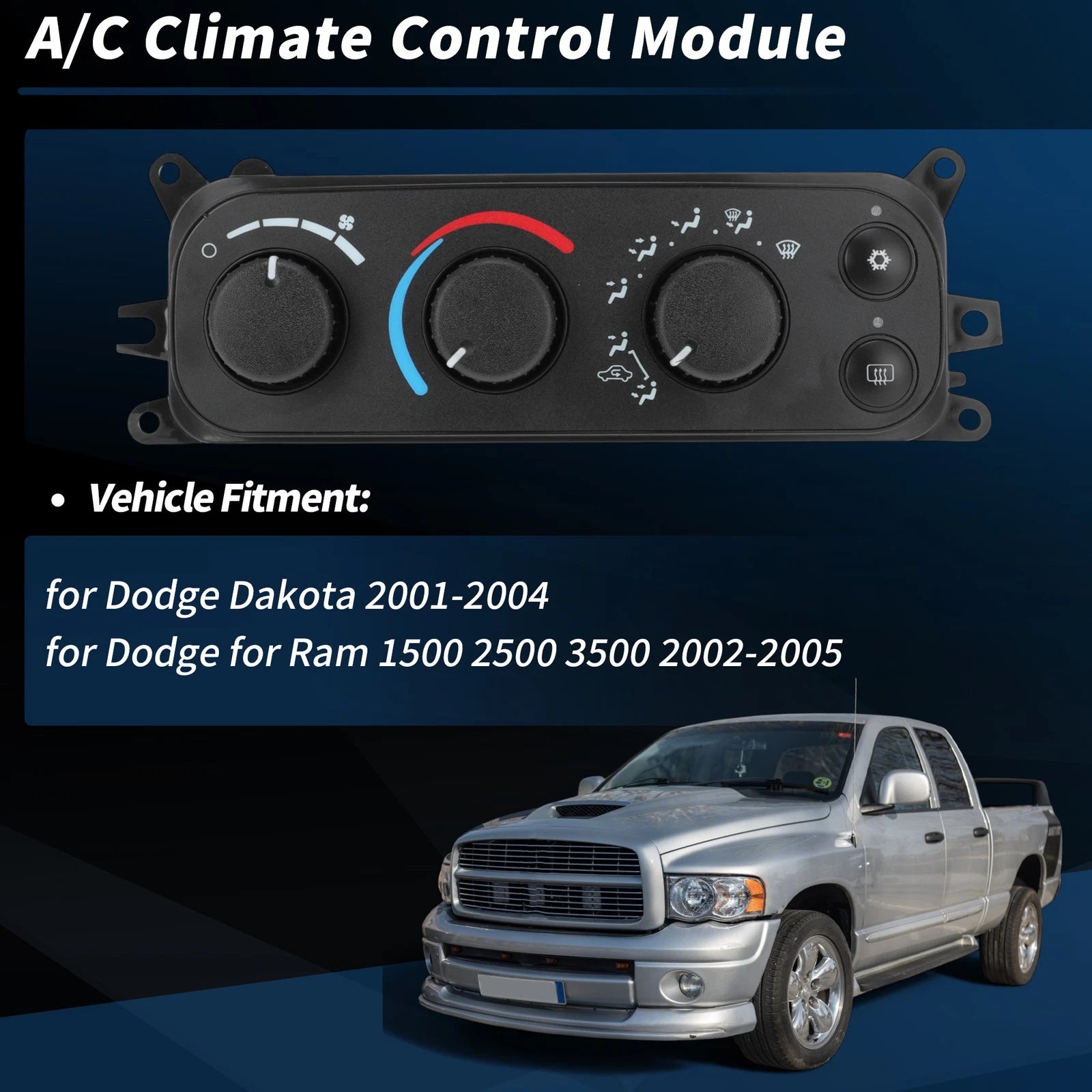 A/C Heater Climate Control Module for Dodge Ram 1500 2500 3500 (2002–2005)