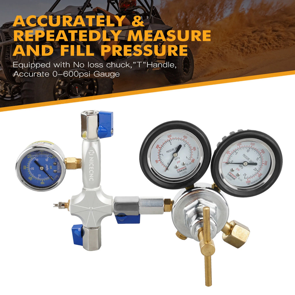 Dual Hose Nitrogen Fill Kit for Nitrogen Shock with Schrader Valve