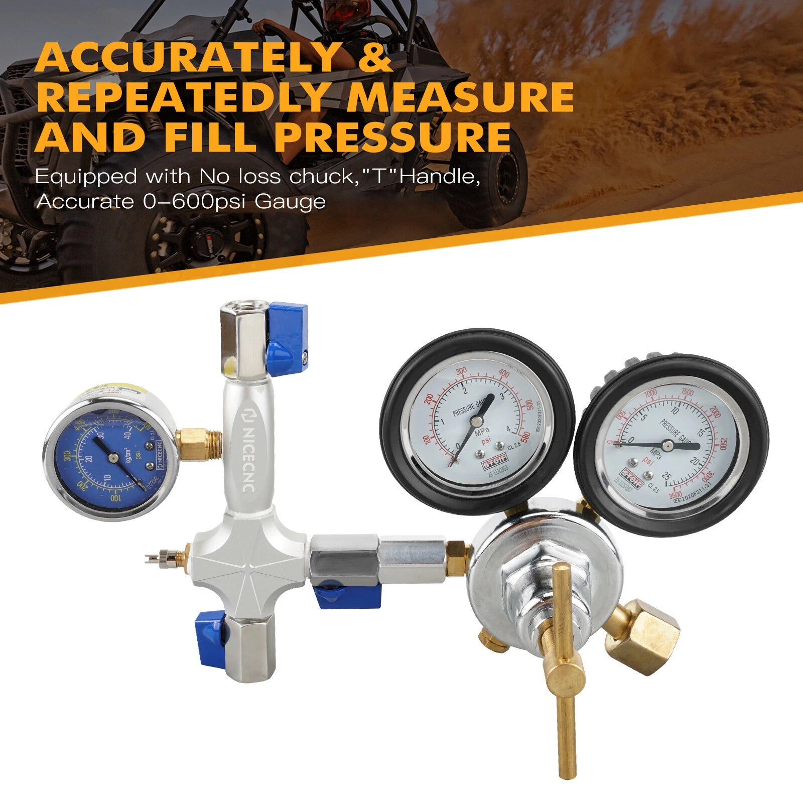 Dual Hose Nitrogen Fill Kit for Nitrogen Shock with Schrader Valve