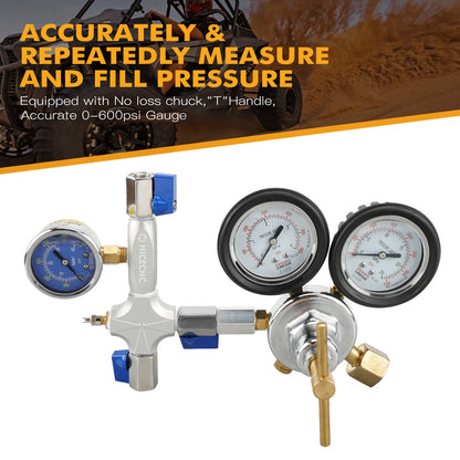 Dual Hose Nitrogen Fill Kit for Nitrogen Shock with Schrader Valve