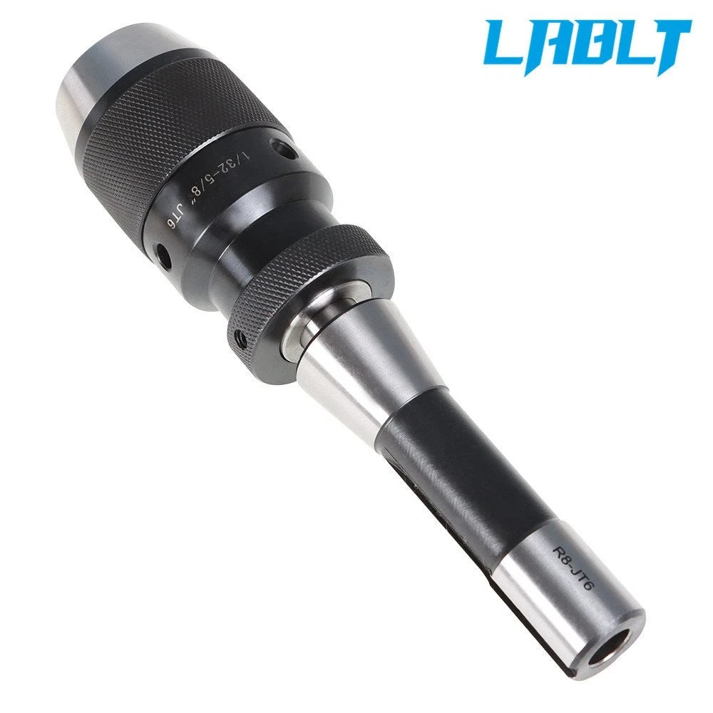 Keyless Drill Chuck JT6 for LABLT R8 Shank Adapter (1/32"-5/8")