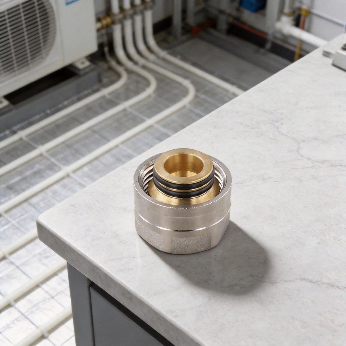 Large Flow Copper Floor Heating Manifold Connector Adapter