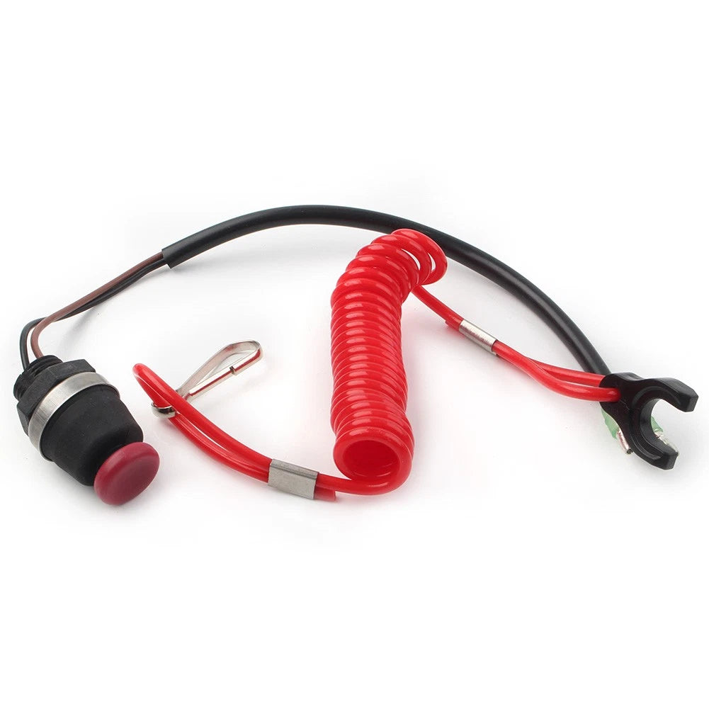 Outboard Engine Cord Lanyard Kill Stop Switch Safety Tether for Motorboat